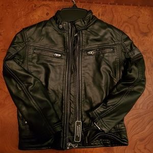 4/5 faux leather machine washable jacket